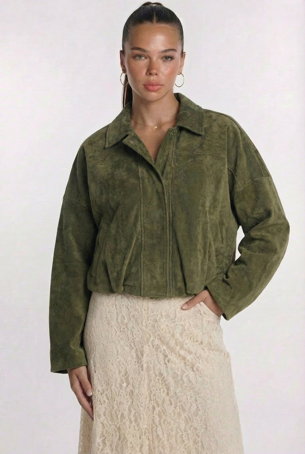 Grüne Übergangsjacke