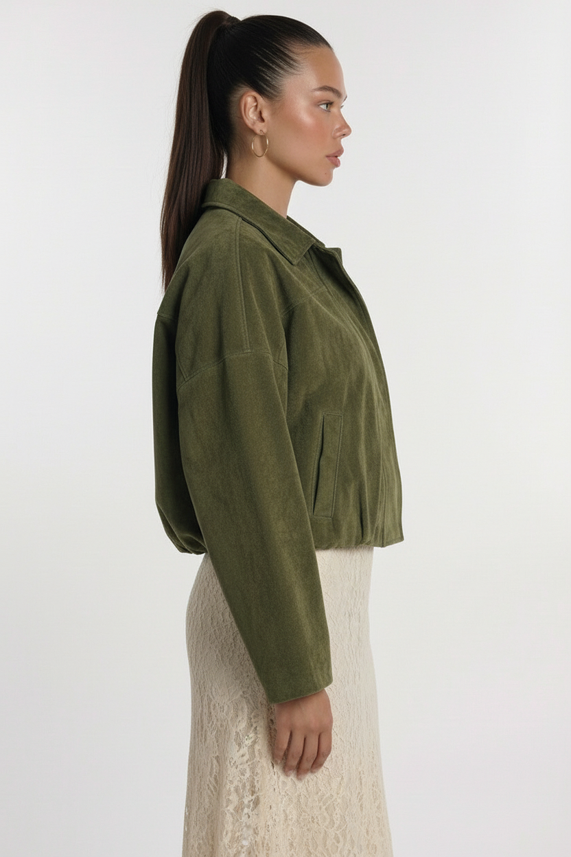 Grüne Übergangsjacke