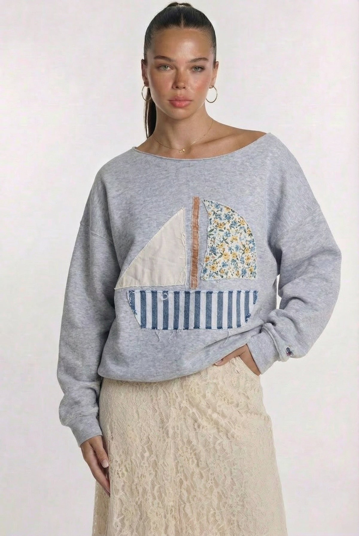Sweatshirt mit Segelfischmotiv