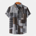 Bedrucktes Herren Kurzarm Hemd im Abstract Look