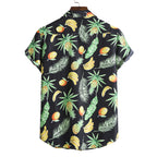 Stylisches Herren Kurzarm Hemd mit Obst Druck aus Baumwolle