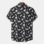 Schwarzes Herren Kurzarm Hemd mit Druck