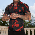 Simo - Stylisch bedrucktes Herren Kurzarm Hemd