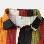 Gestreiftes Herren Kurzarm Hemd im Retro Look