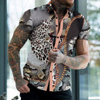 Rana - Bedrucktes Herren Kurzarm Hemd im Revers Look