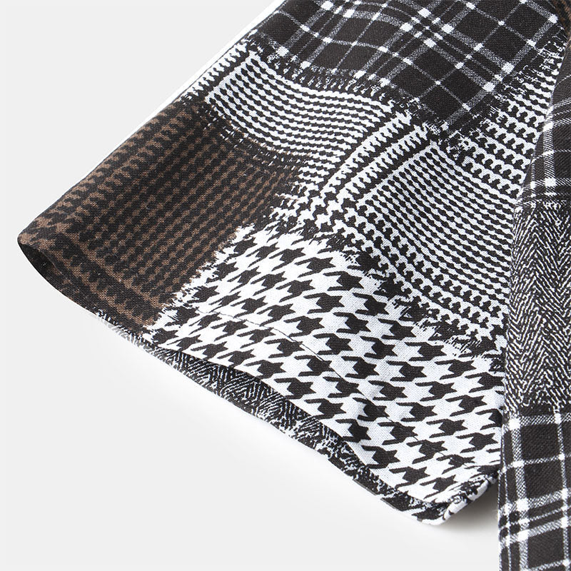 Bedrucktes Herren Kurzarm Hemd im Abstract Look