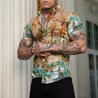 Ben - Bedrucktes Herren Kurzarm Hemd im coolen Reverse Look