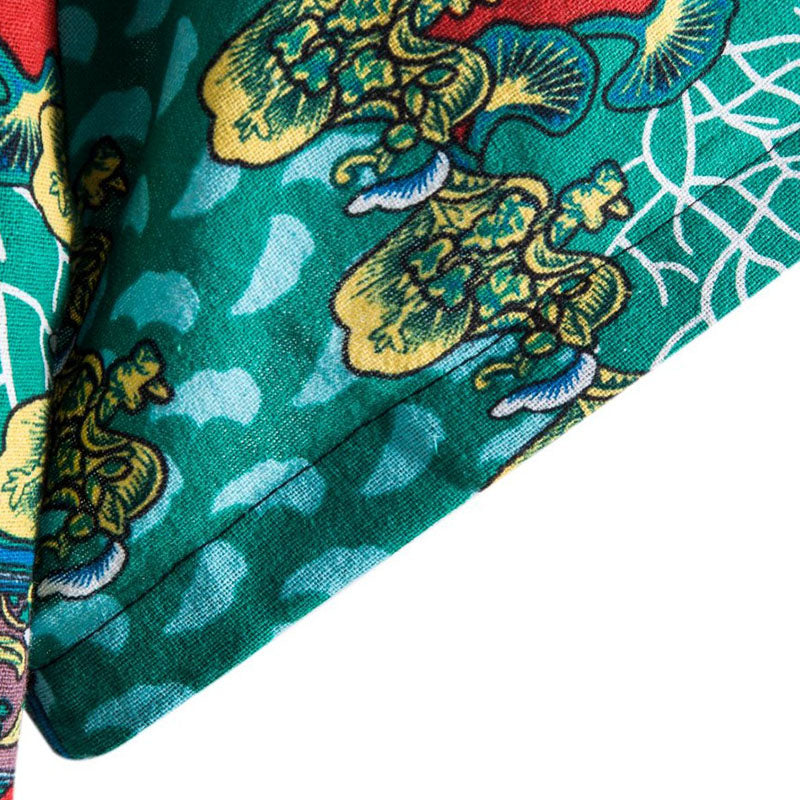 Bedrucktes Herren Kurzarm Hemd im Boho Look