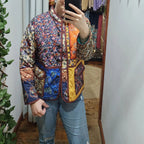 Steppjacke mit Ethno-Muster