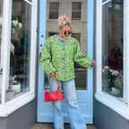 Lockere Jacke mit Blumenmuster