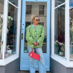 Lockere Jacke mit Blumenmuster