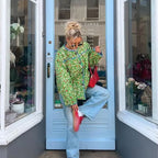 Lockere Jacke mit Blumenmuster
