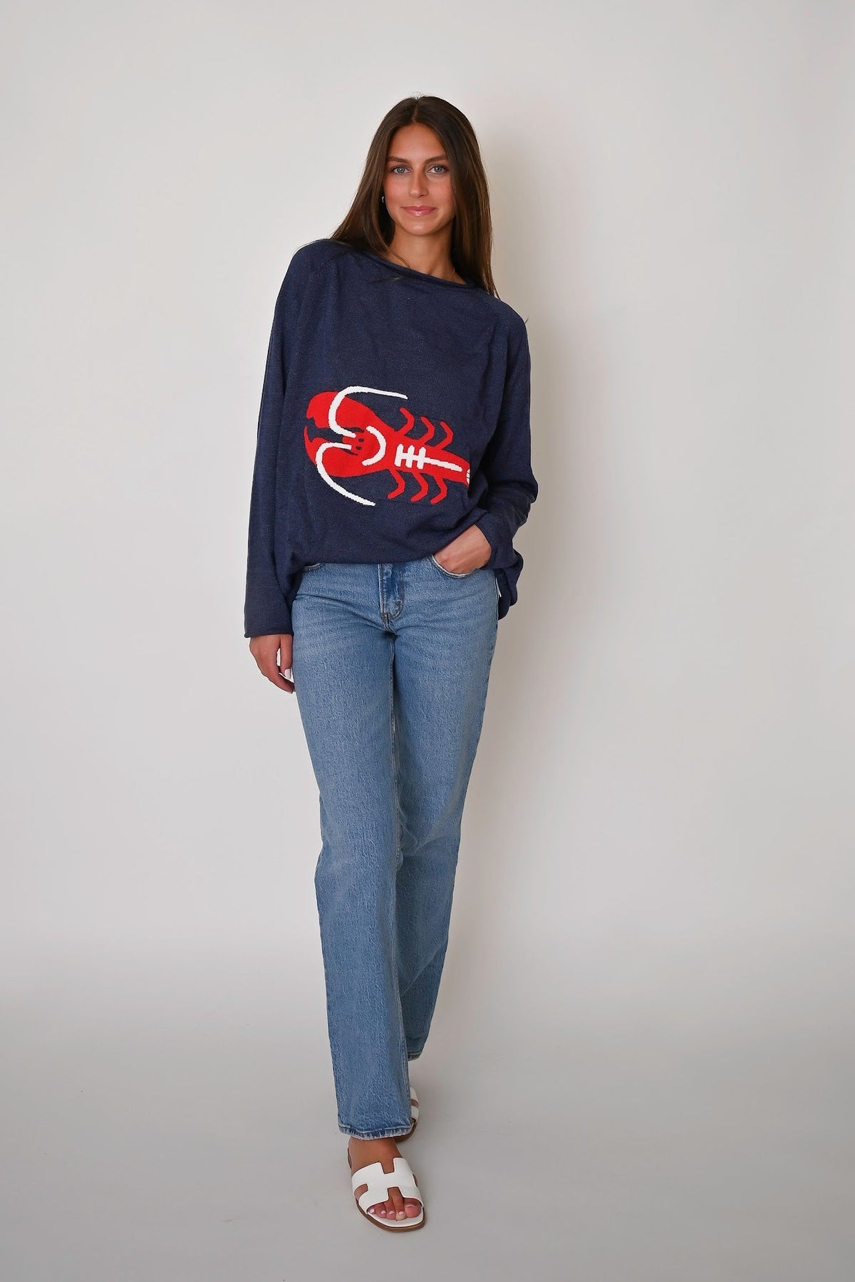 Strickpullover mit Hummermotiv