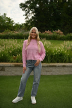 Pullover mit feinem Streifenmuster
