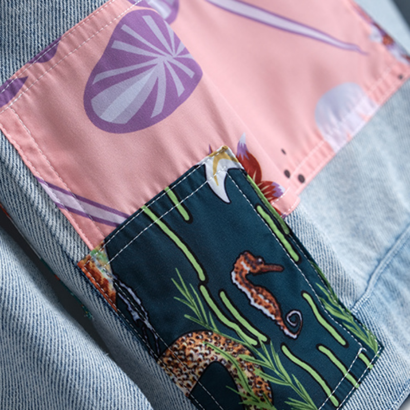 Damen Jacke aus Denim mit Stil und Farbe