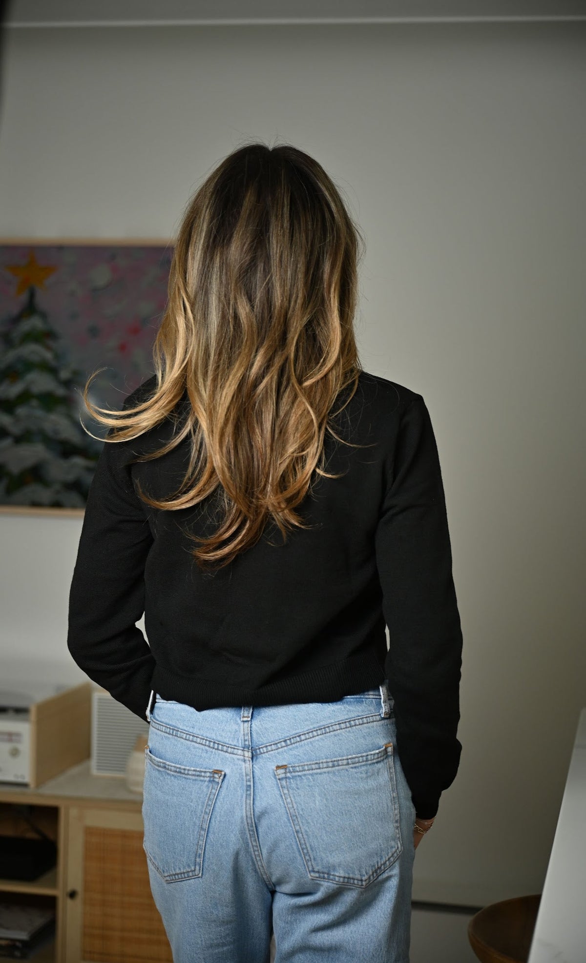 Strickjacke mit Knöpfen in Schwarz
