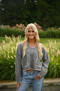 Pullover in Grau mit cleanem Design