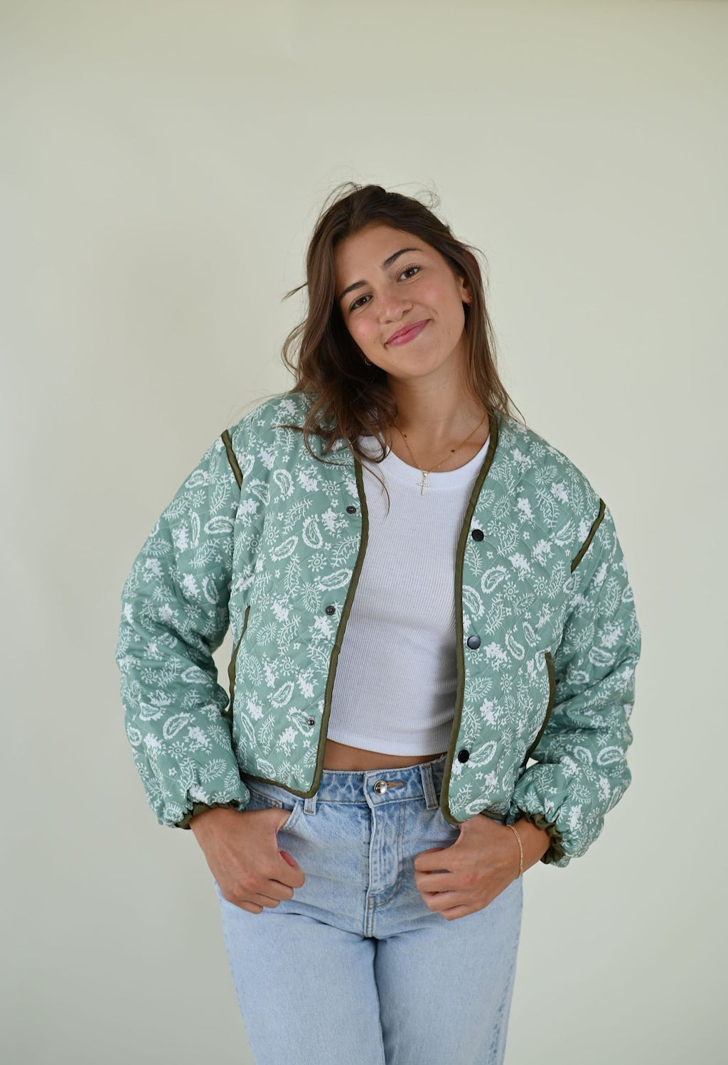 Steppjacke mit Paisleymuster
