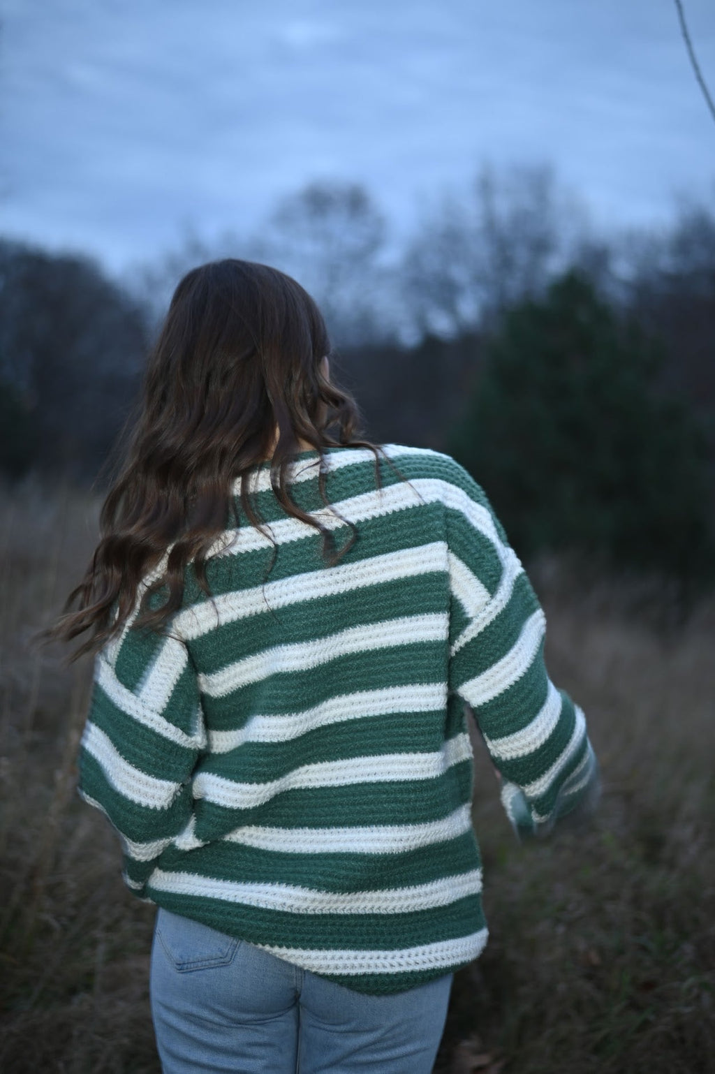 Klassischer Pullover mit Streifenmuster