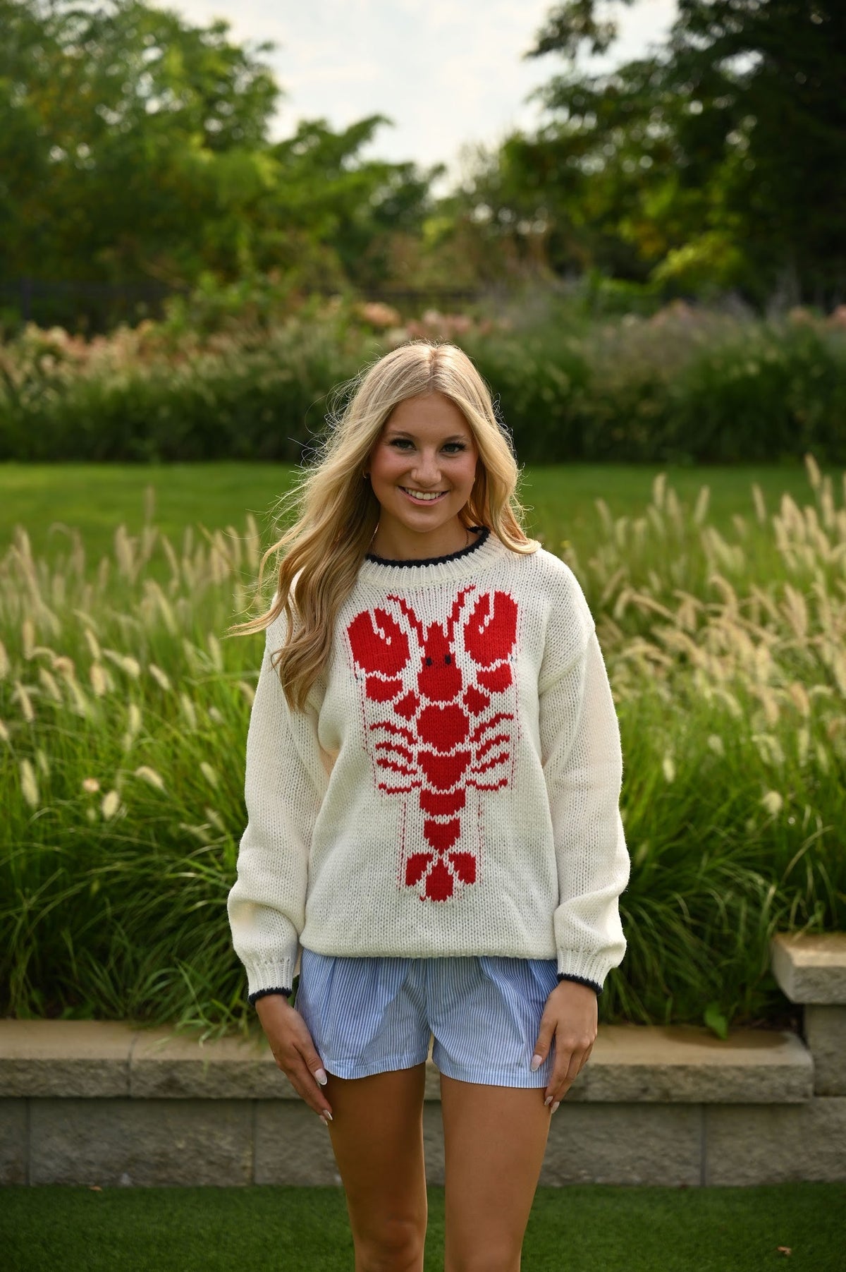 Pullover mit Hummermotiv
