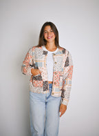 Schwarze Jacke mit Blumenprint