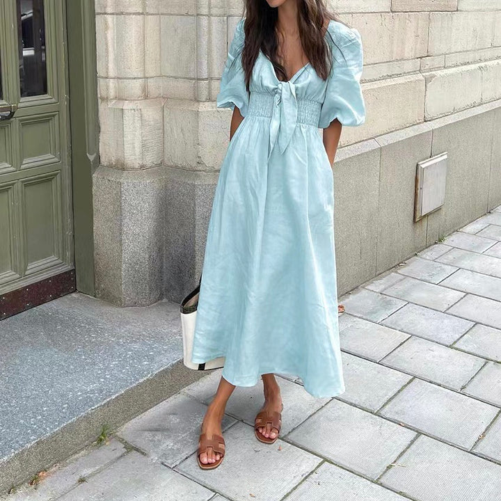 Alorica - Vintage-inspiriertes Midikleid mit Puffärmeln