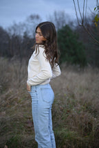 Strickjacke mit Knöpfen in Haferbeige