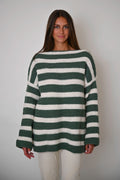 Klassischer Pullover mit Streifenmuster