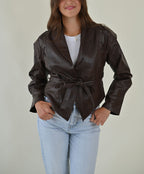 Jacke in Lederoptik mit modernem Schnitt