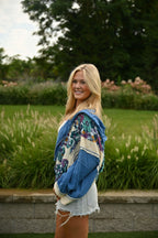 Kapuzenpullover mit Patchwork und Reißverschluss