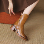 Damen hohe Plateau-Stiefel mit seitlichem Reißverschluss modernen Stil - Grega