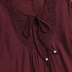 Damen-Spitzenbluse mit Schleife vorne - Marena