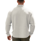 Herren Pullover mit halbem Reißverschluss und Waffelstruktur - Taren