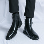Herrenstiefel aus Kunstleder mit seitlicher Schnalle - Sergio
