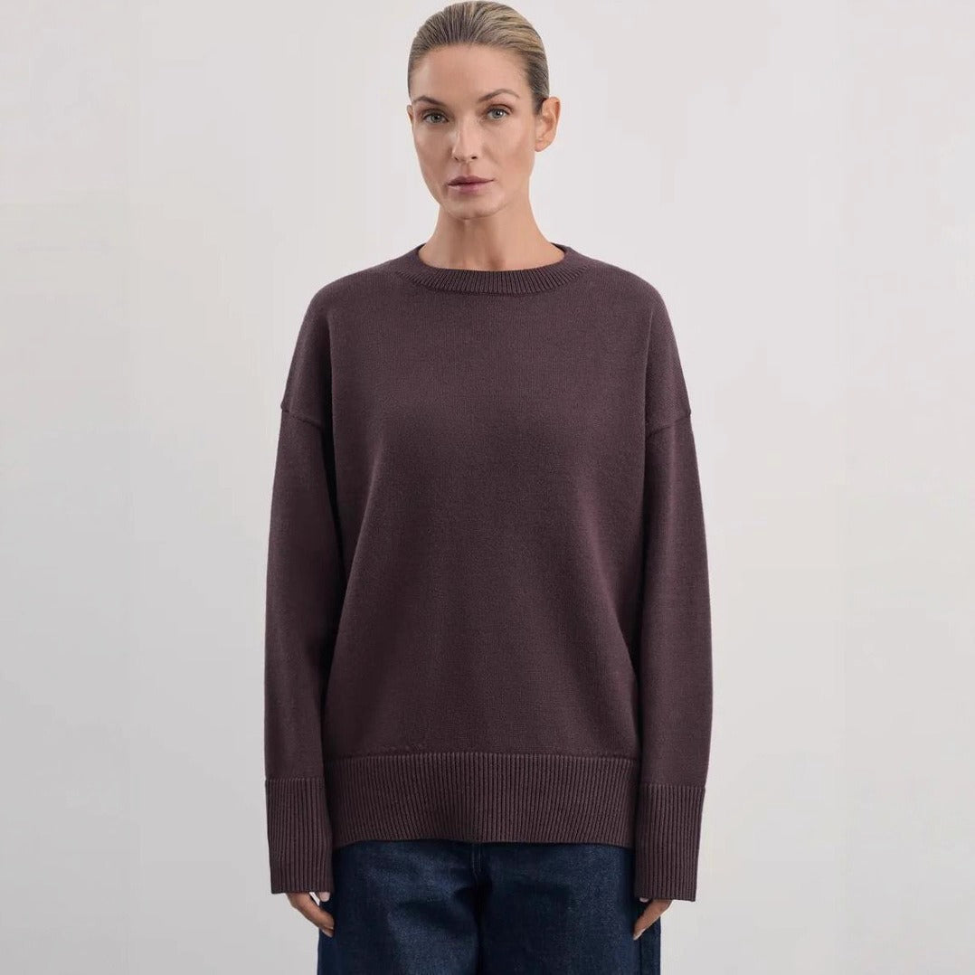 Grobstrickpullover mit Rundhalsausschnitt - Elva