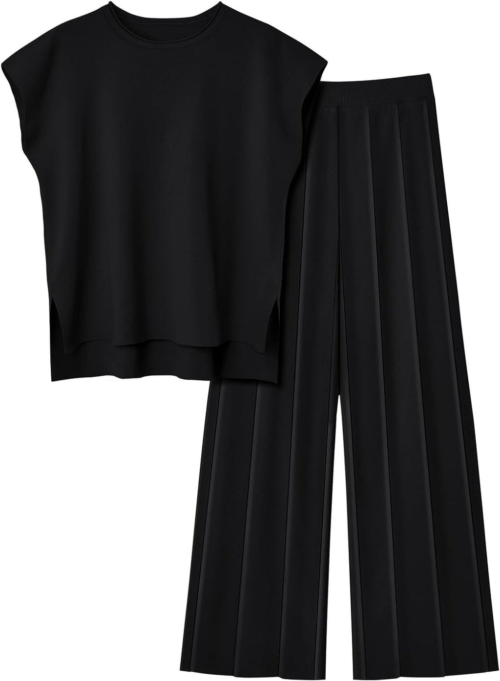 Fließendes ärmelloses Oberteil und plissierte Hose - Oriane