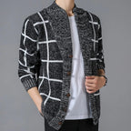 Karierte Strickjacke mit Revers - Adrien