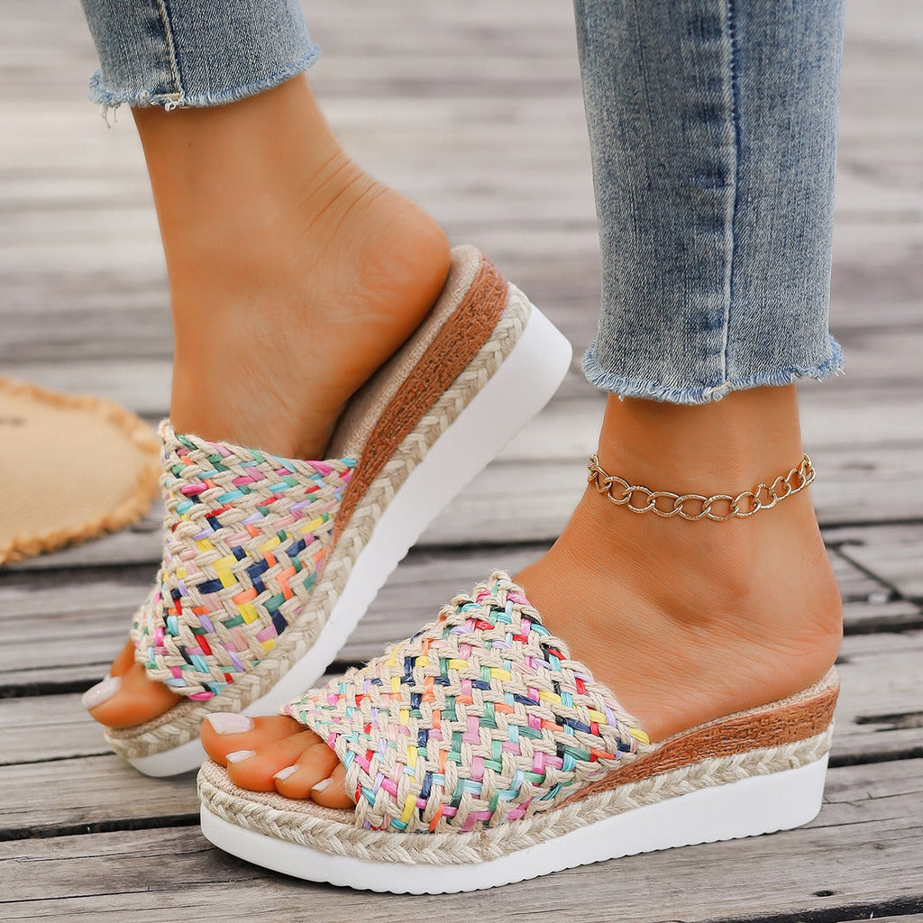 Geflochtene Plateausandalen für Frauen im böhmischen Stil - Malina