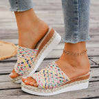 Geflochtene Plateausandalen für Frauen im böhmischen Stil - Malina