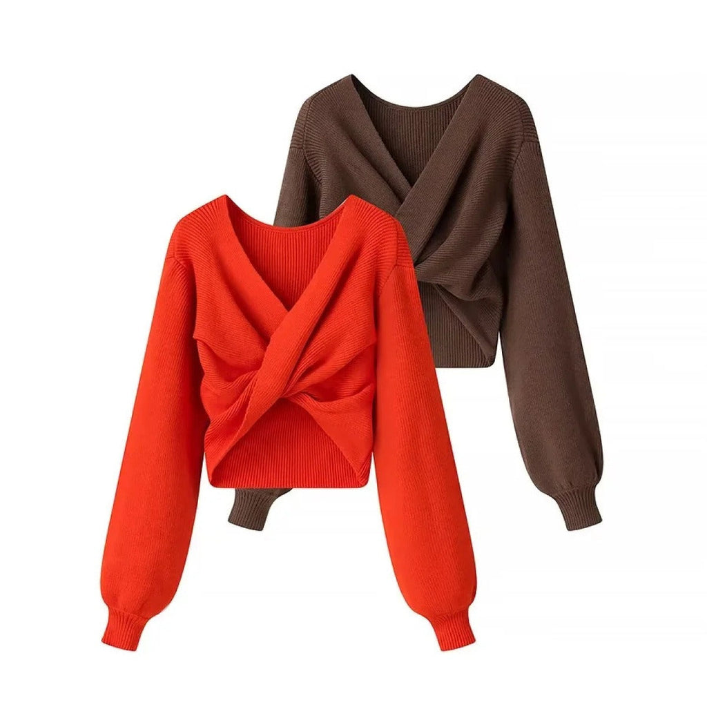 Damenpullover aus Rippenstrick mit verkürzter Form - Alix