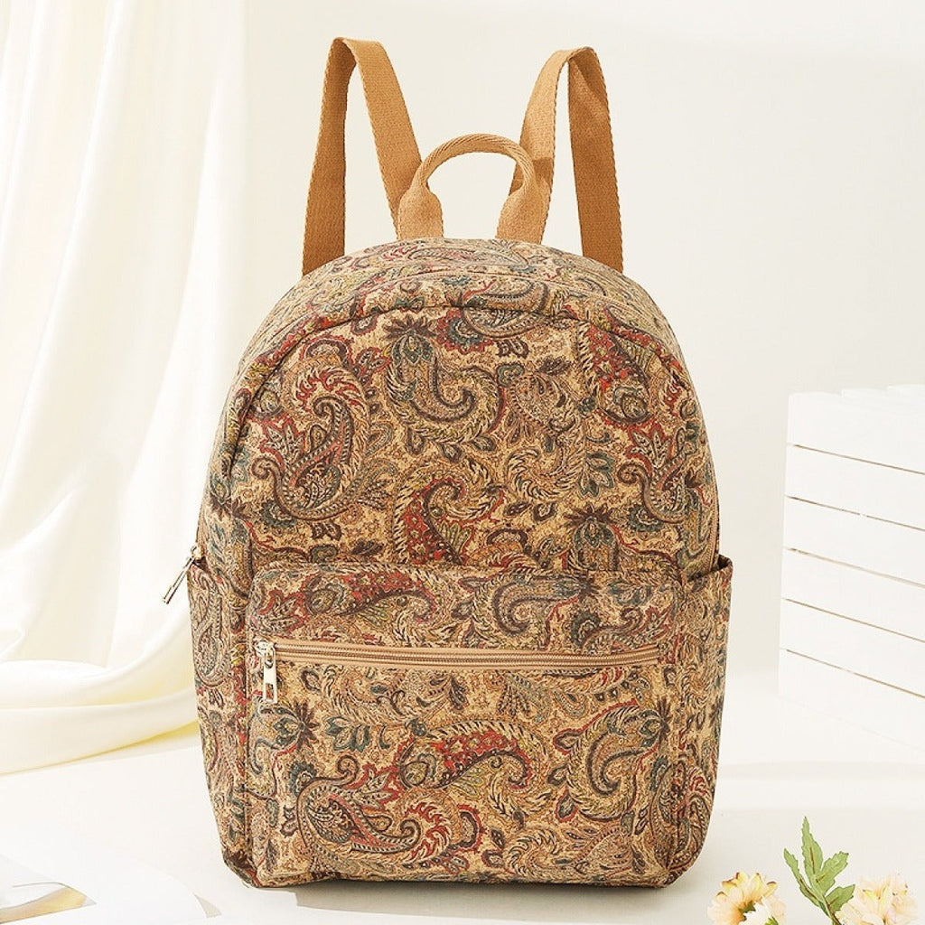 Bedruckter Stoff Rucksack mit großer Kapazität Vintage-Stil - Francis