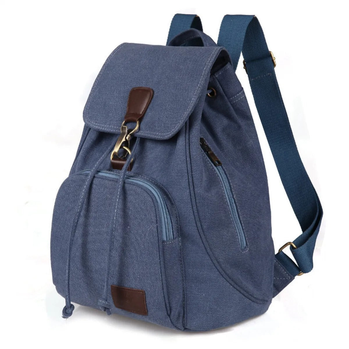 Damen-Rucksack aus strapazierfähigem Canvas mit Taschen im Vintage-Design - Thérèse
