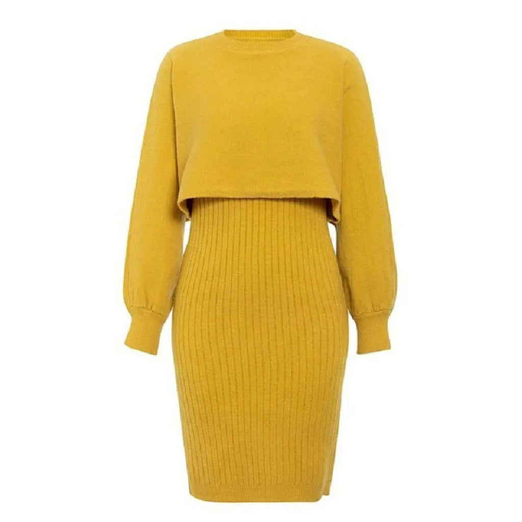Zweiteiliges Effekt-Strickkleid - Karine
