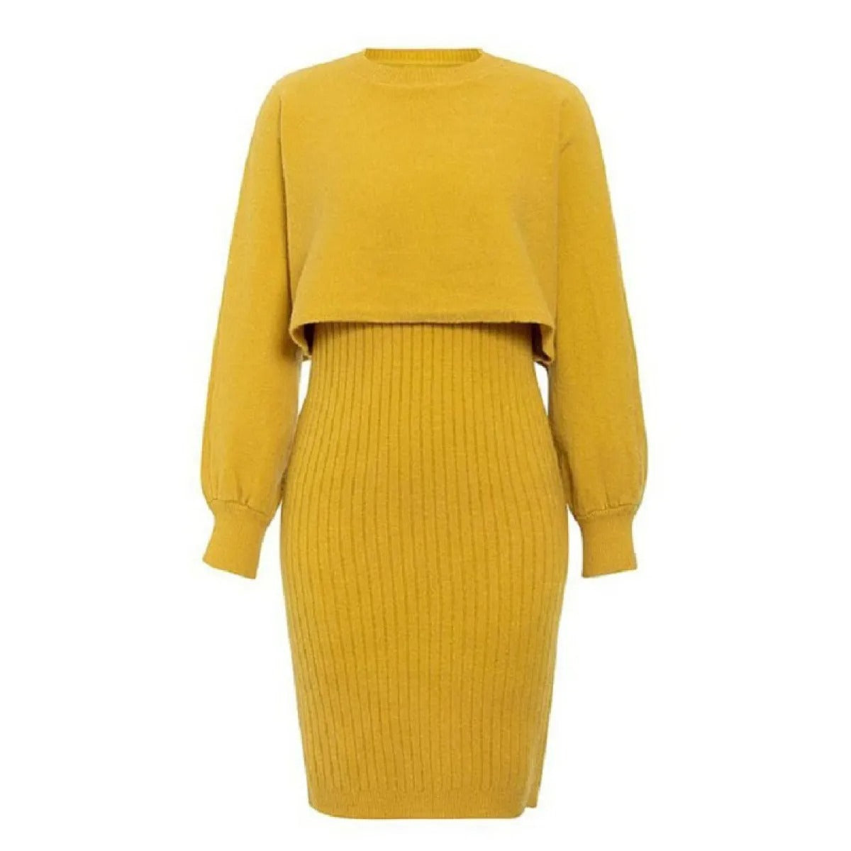Zweiteiliges Effekt-Strickkleid - Karine