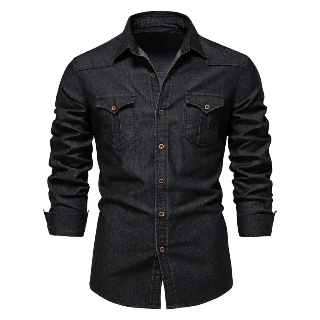 Langärmeliges Denim-Hemd für Männer - Derek