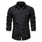 Langärmeliges Denim-Hemd für Männer - Derek