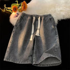 Denim-Shorts mit elastischem Bund und verstellbarem Kordelzug - Silas