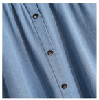 Damen Midirock Denim mit Gummizug in der Taille und Knöpfen - Renata