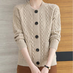 Damenstrickjacke mit großen Knöpfen - Liora