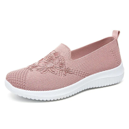 Atmungsaktive orthopädische Damenpantoffeln mit Blumenstickerei - Nerea